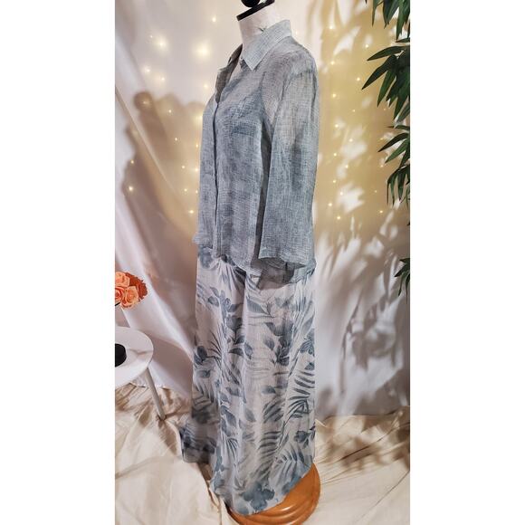 Vtg Jones New York 100% Silk Tropical Floral Maxi Dress Jacket 2 Pc Set Size 14 - Picture 7 of 10